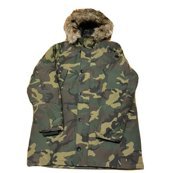 $500 POLO RALPH LAUREN Men SMALL Camo FurHood DOWN JACKET COAT